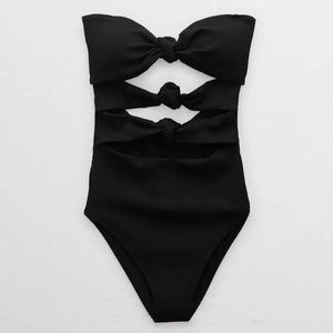 aerie ribbed triple knot swimsuit